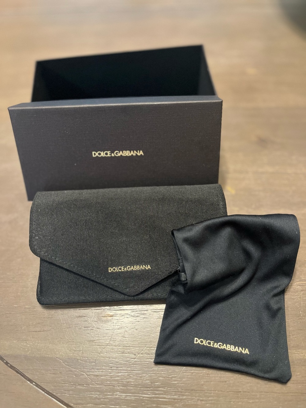 Dolce & Gabbana Sunglasses’ box, case and cleaning cloth